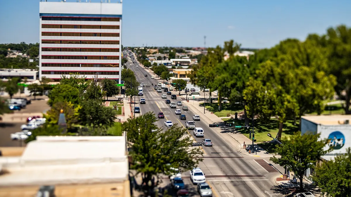 Downtown Roswell, New Mexico storefronts along Main Street